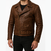 Distressed Vintage Biker Jacket