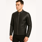 Lightweight Spring Leather Racer Jacket